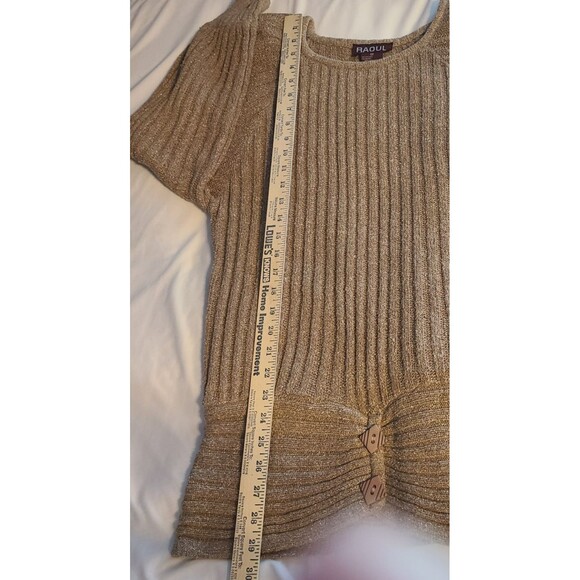 Vtg Raoul Women M Silk/Angora Rabbit Brown Knit Sweater Shoulder Pads Soft Cozy - Picture 11 of 12